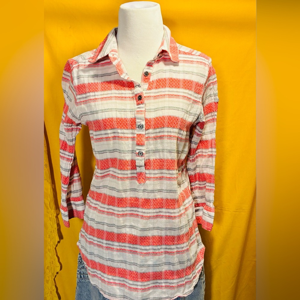 Orange and white stripe Columbia top